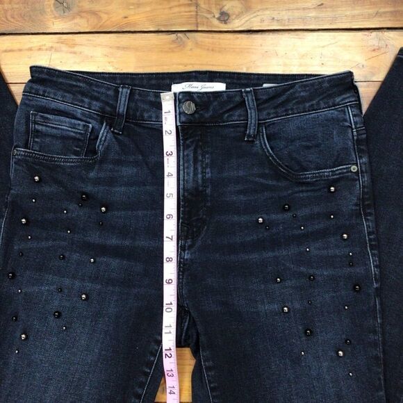 MAVI Tess crystal jeans high-rise skinny beaded pearls incrusted size 30 - Picture 9 of 13